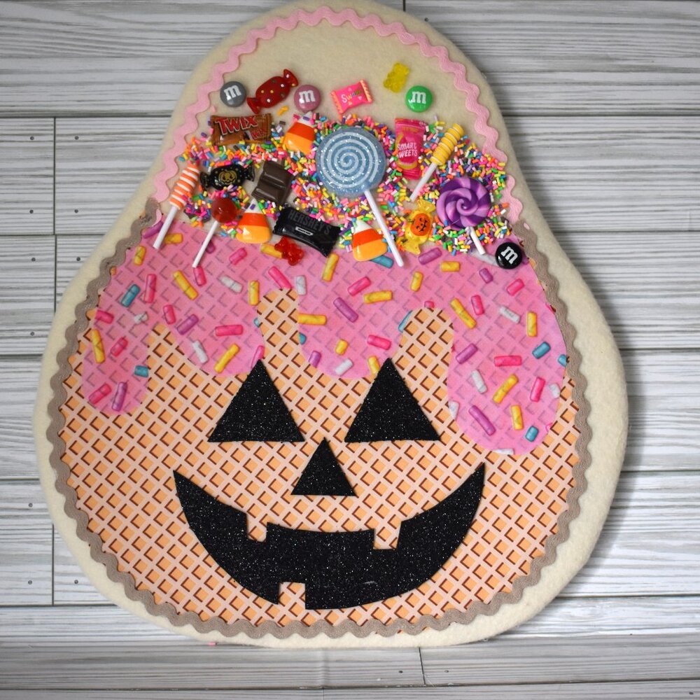 Halloween/Ice cream bucket/ Jack O' Lantern pumpkin wreath attachment